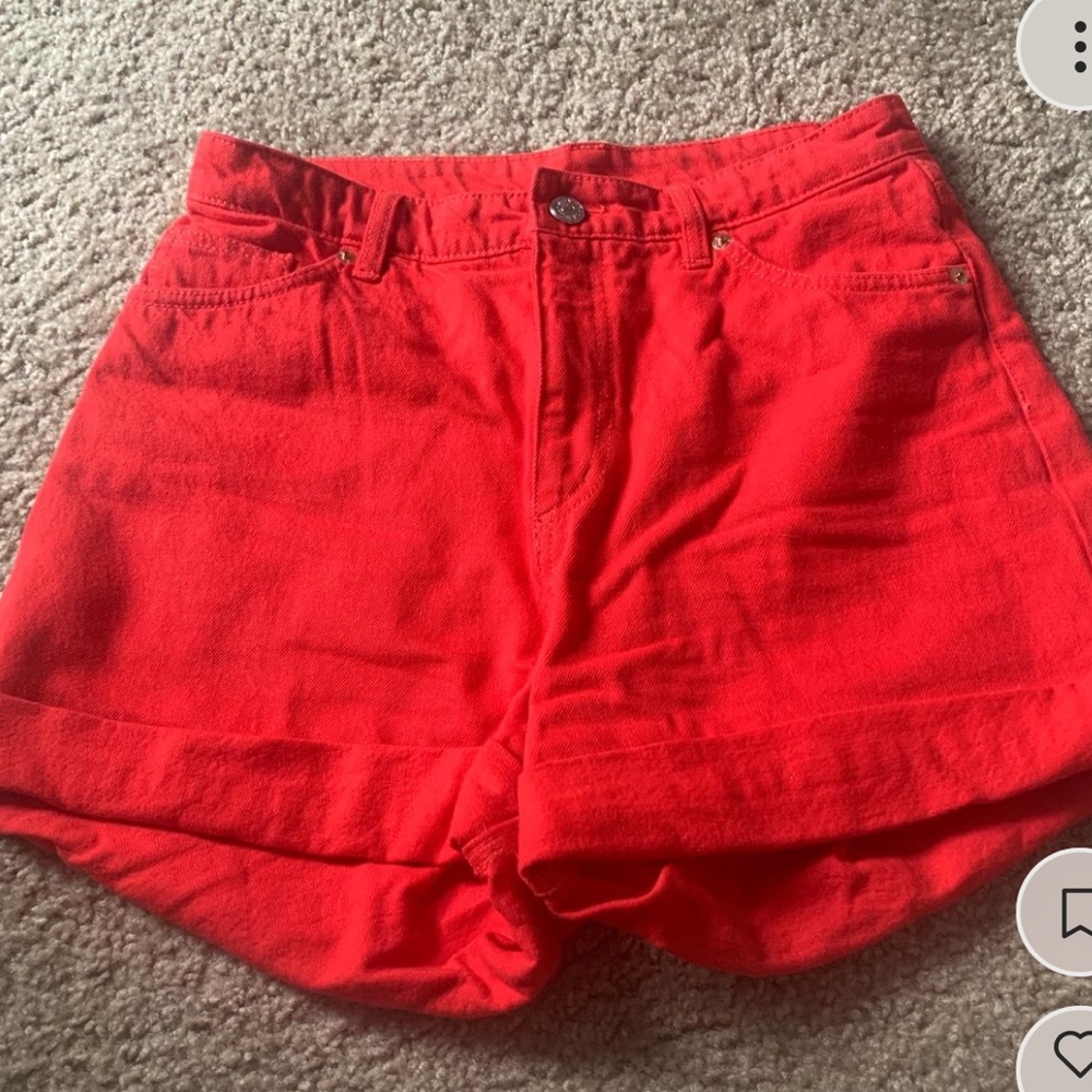 Monki high waisted denim shorts